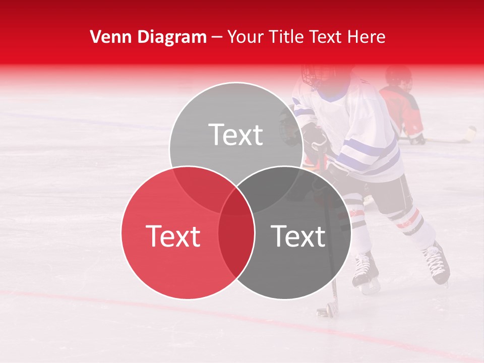 A Young Hockey Player Races With The Puck, Leaving Opponents On Their Knees PowerPoint Template