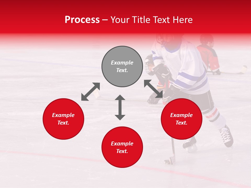 A Young Hockey Player Races With The Puck, Leaving Opponents On Their Knees PowerPoint Template
