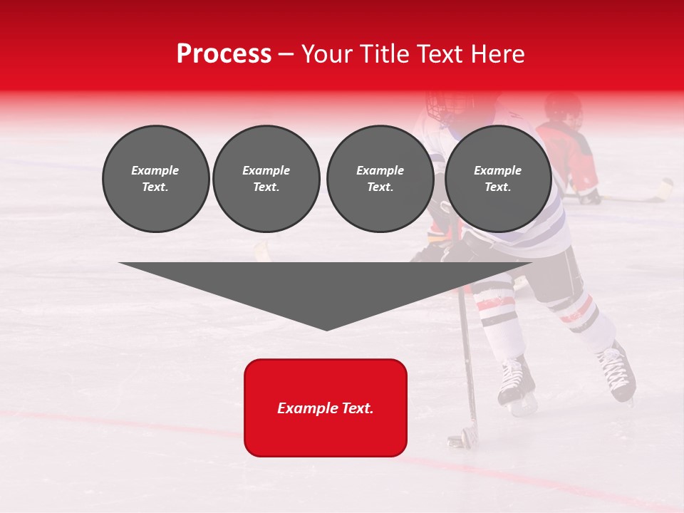 A Young Hockey Player Races With The Puck, Leaving Opponents On Their Knees PowerPoint Template