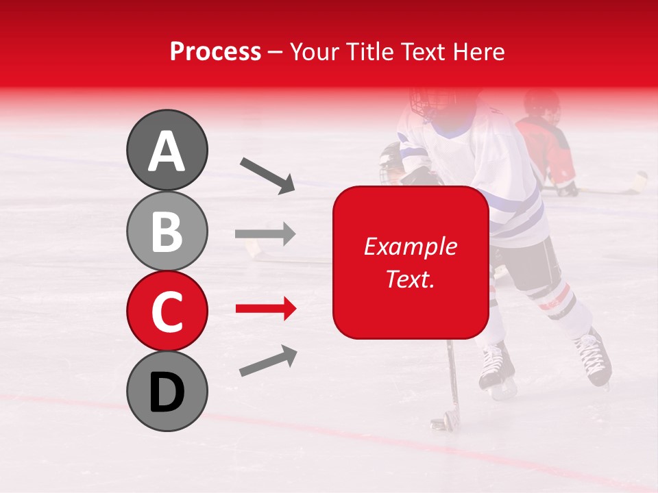 A Young Hockey Player Races With The Puck, Leaving Opponents On Their Knees PowerPoint Template