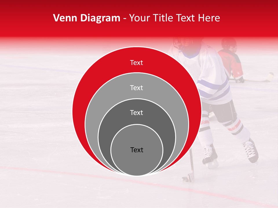 A Young Hockey Player Races With The Puck, Leaving Opponents On Their Knees PowerPoint Template
