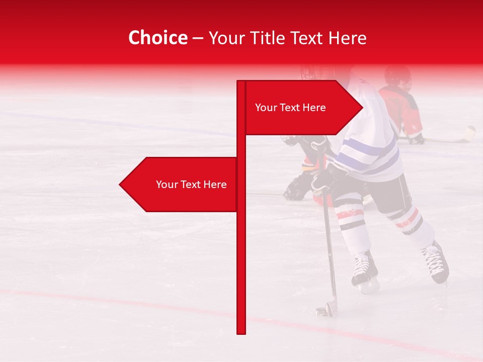 A Young Hockey Player Races With The Puck, Leaving Opponents On Their Knees PowerPoint Template