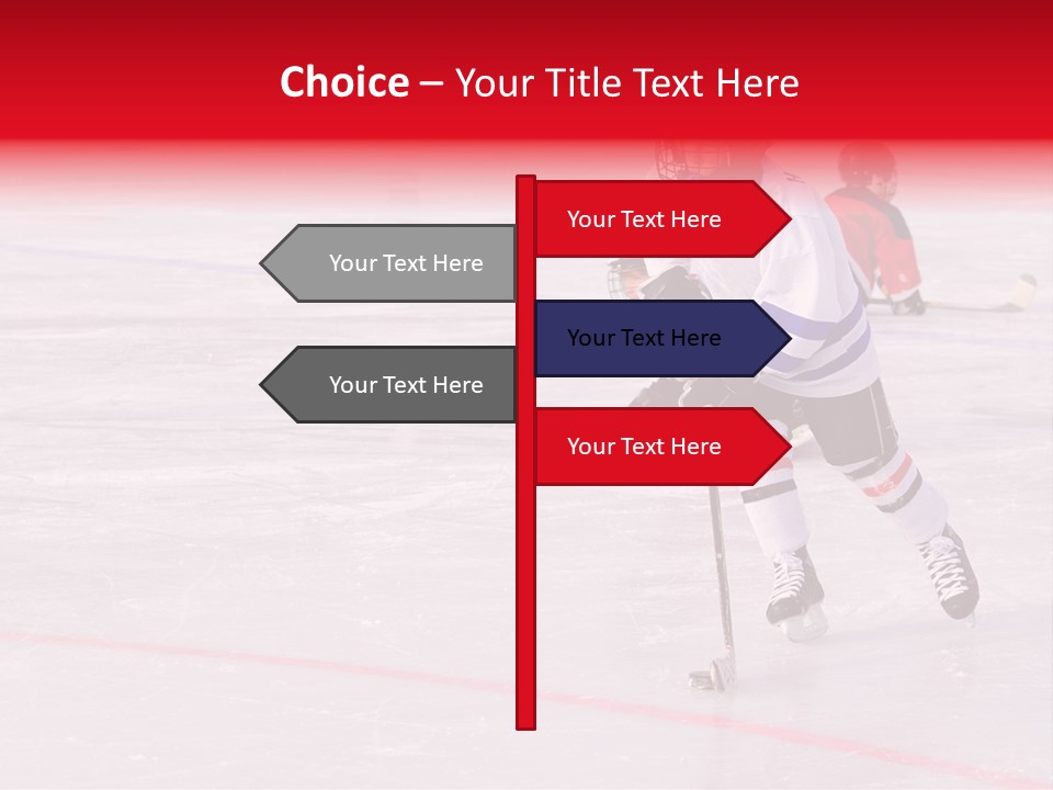 A Young Hockey Player Races With The Puck, Leaving Opponents On Their Knees PowerPoint Template
