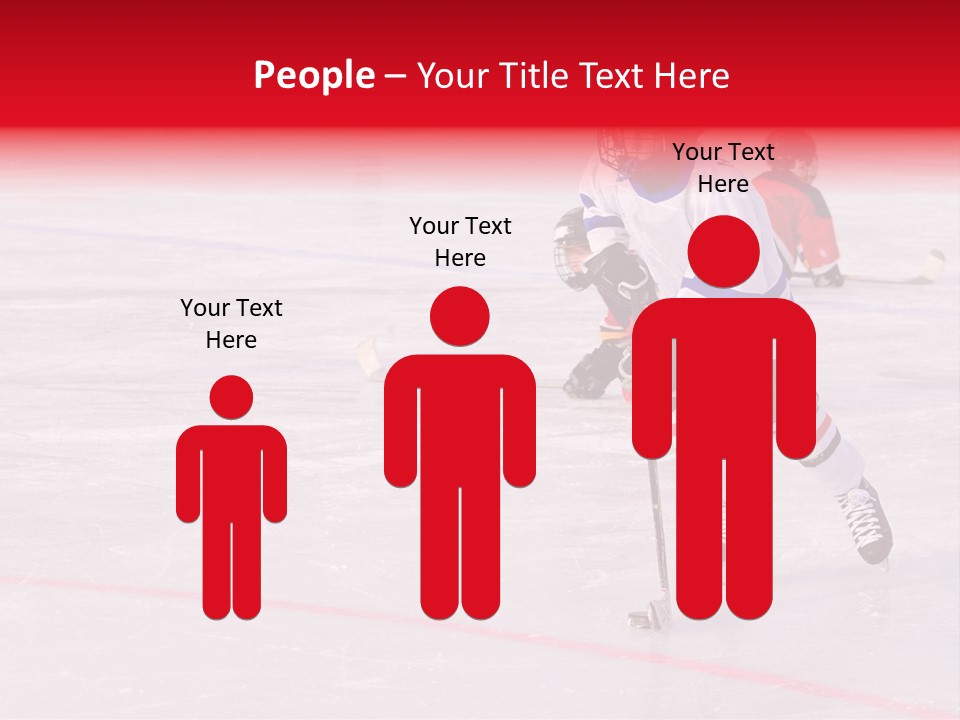 A Young Hockey Player Races With The Puck, Leaving Opponents On Their Knees PowerPoint Template