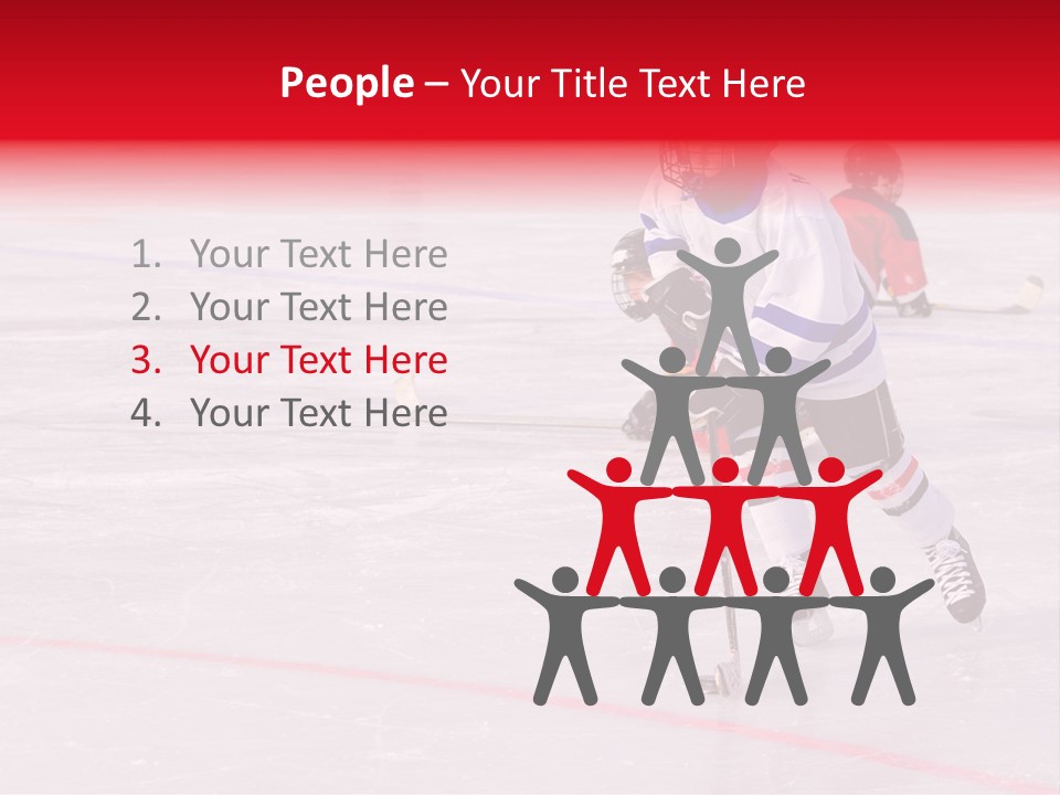A Young Hockey Player Races With The Puck, Leaving Opponents On Their Knees PowerPoint Template