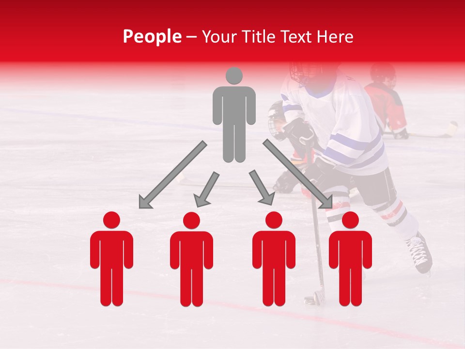 A Young Hockey Player Races With The Puck, Leaving Opponents On Their Knees PowerPoint Template