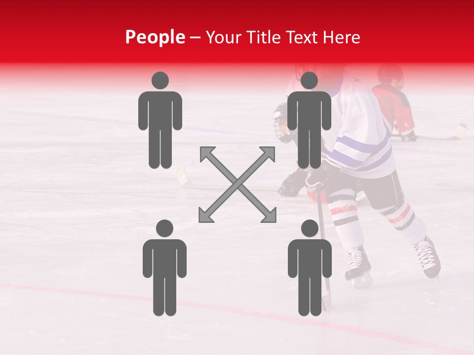 A Young Hockey Player Races With The Puck, Leaving Opponents On Their Knees PowerPoint Template