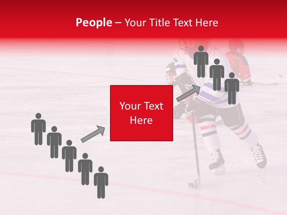 A Young Hockey Player Races With The Puck, Leaving Opponents On Their Knees PowerPoint Template