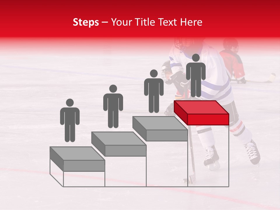 A Young Hockey Player Races With The Puck, Leaving Opponents On Their Knees PowerPoint Template