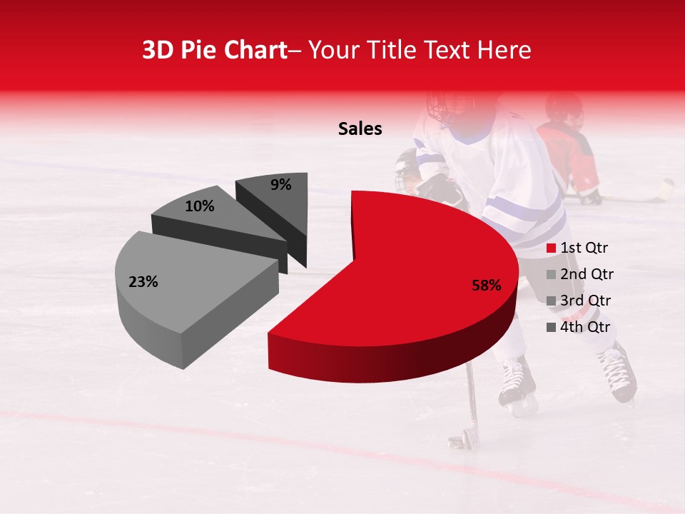 A Young Hockey Player Races With The Puck, Leaving Opponents On Their Knees PowerPoint Template