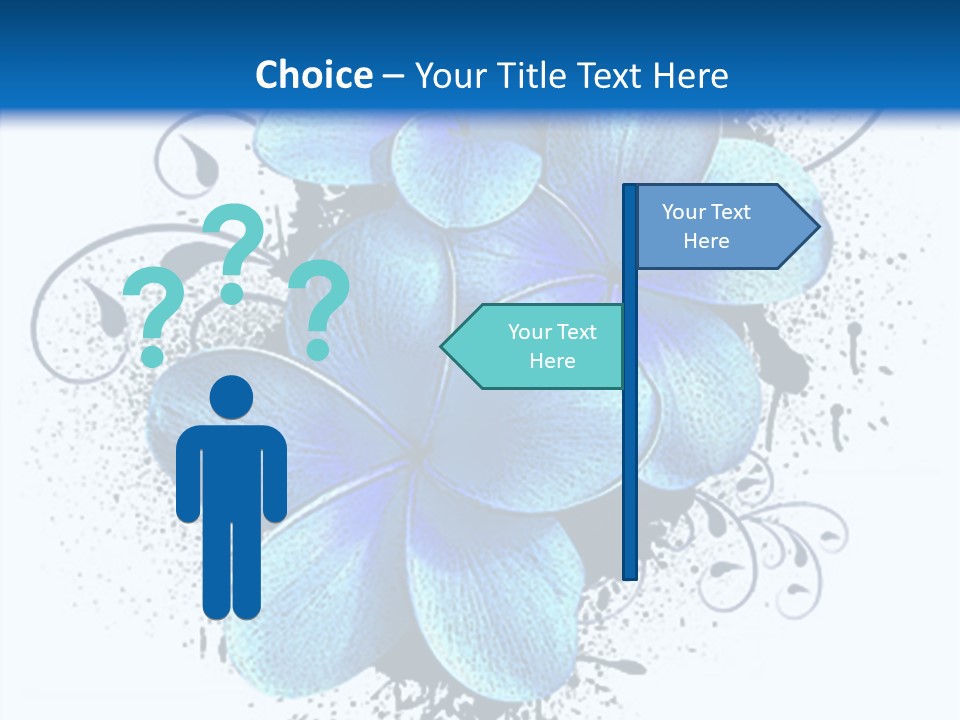 Grunge Floral Logo Or Icon (Flyer, Magazin, Poster, Webpage...) PowerPoint Template