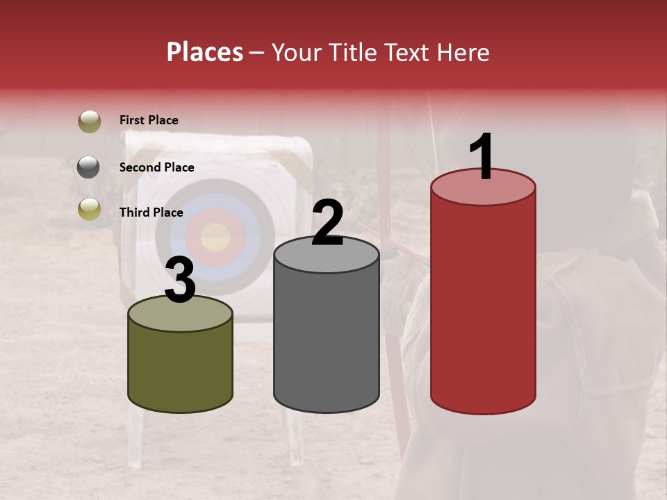 Boy Shooting Arrow At Target PowerPoint Template