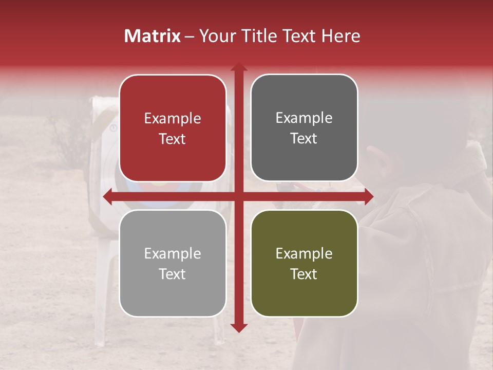 Boy Shooting Arrow At Target PowerPoint Template