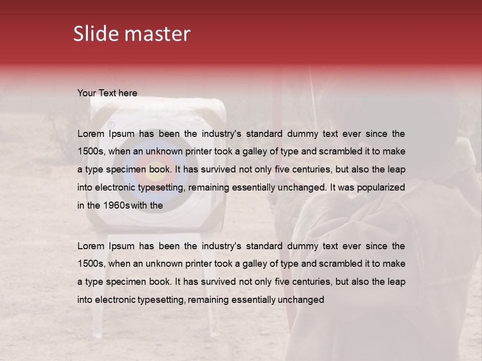 Boy Shooting Arrow At Target PowerPoint Template