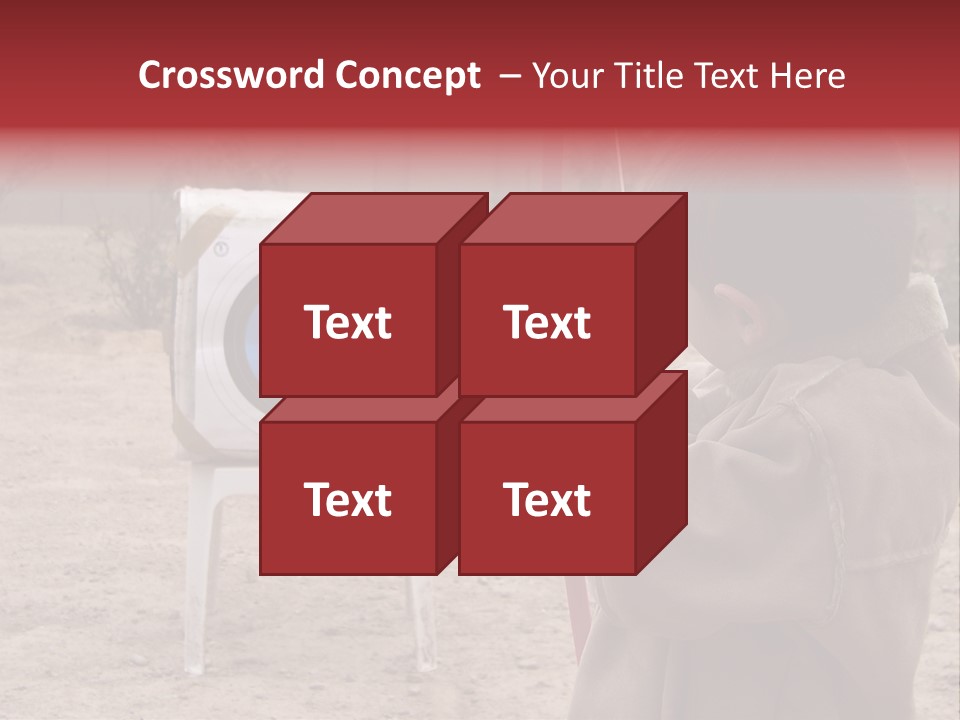 Boy Shooting Arrow At Target PowerPoint Template