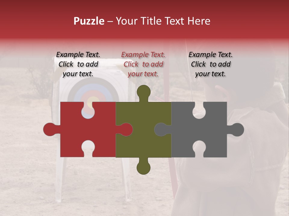 Boy Shooting Arrow At Target PowerPoint Template