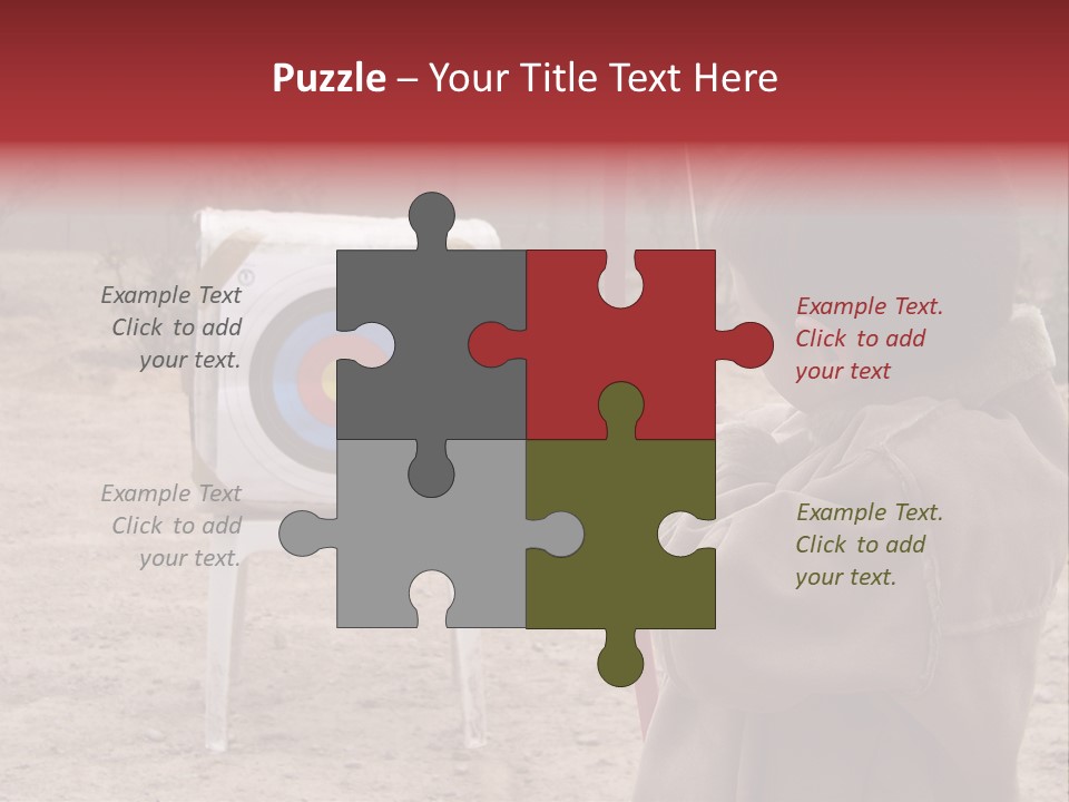 Boy Shooting Arrow At Target PowerPoint Template