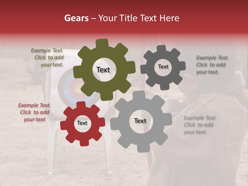 Boy Shooting Arrow At Target PowerPoint Template