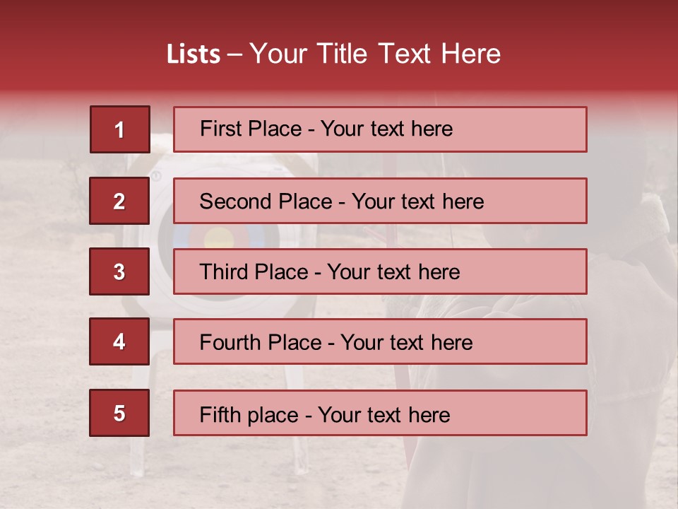 Boy Shooting Arrow At Target PowerPoint Template