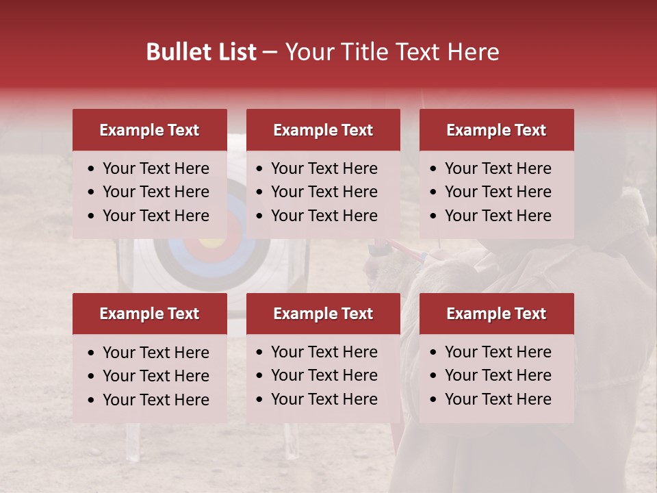 Boy Shooting Arrow At Target PowerPoint Template