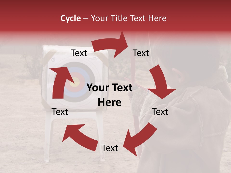 Boy Shooting Arrow At Target PowerPoint Template