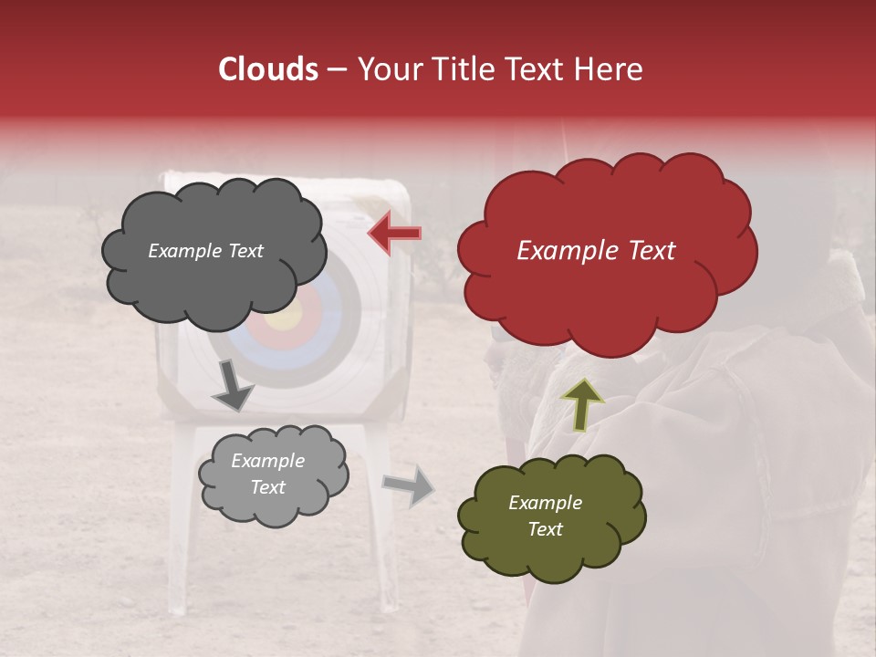 Boy Shooting Arrow At Target PowerPoint Template