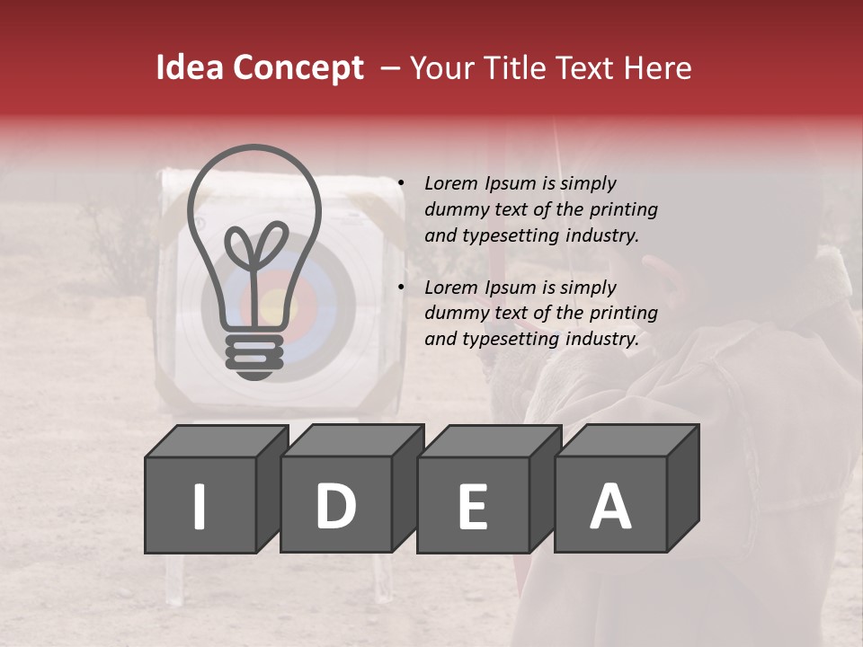 Boy Shooting Arrow At Target PowerPoint Template