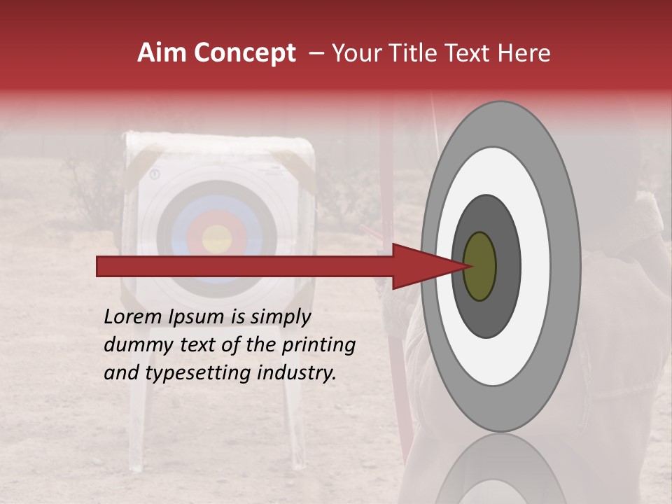 Boy Shooting Arrow At Target PowerPoint Template