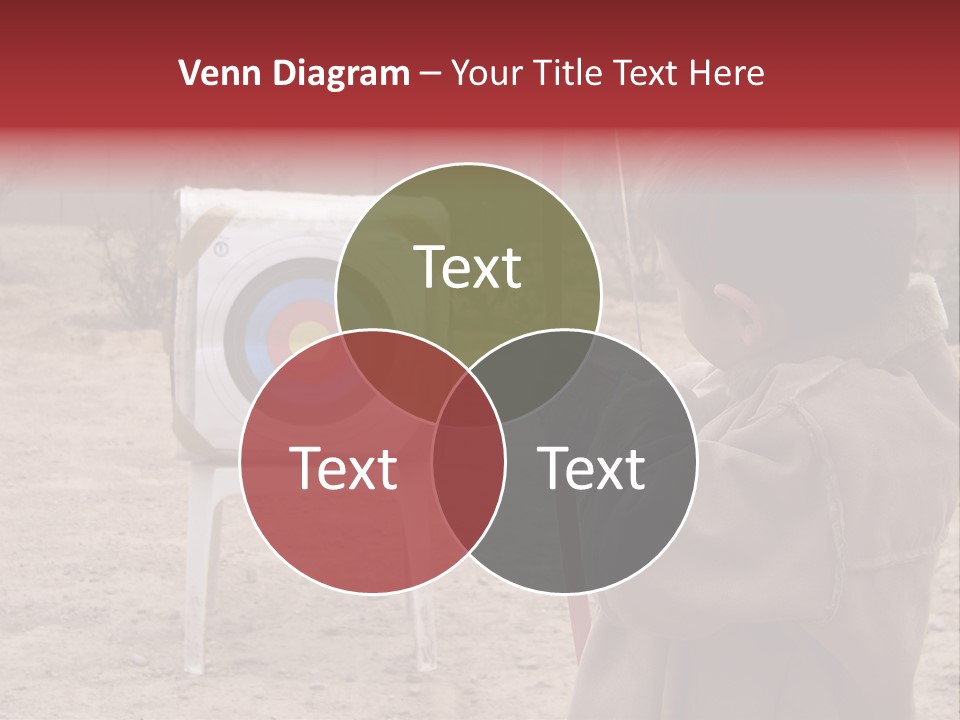 Boy Shooting Arrow At Target PowerPoint Template