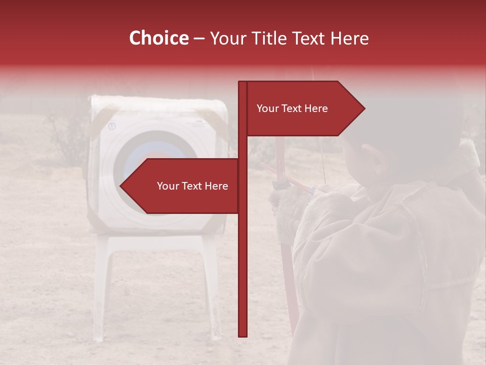 Boy Shooting Arrow At Target PowerPoint Template