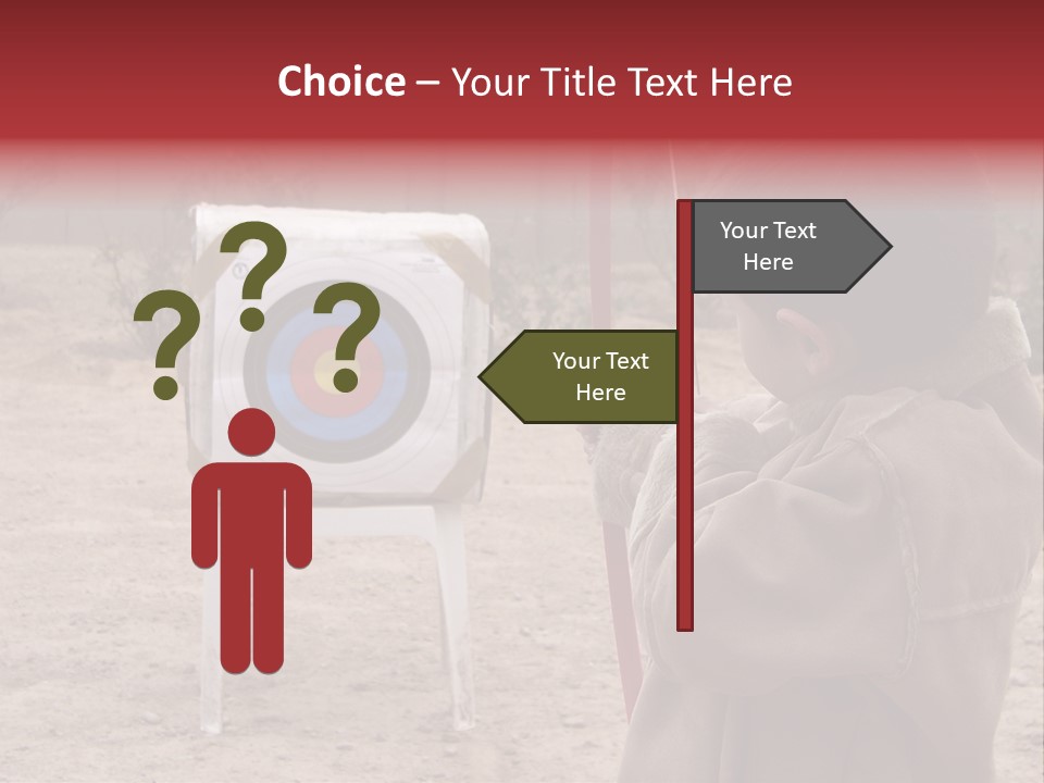 Boy Shooting Arrow At Target PowerPoint Template