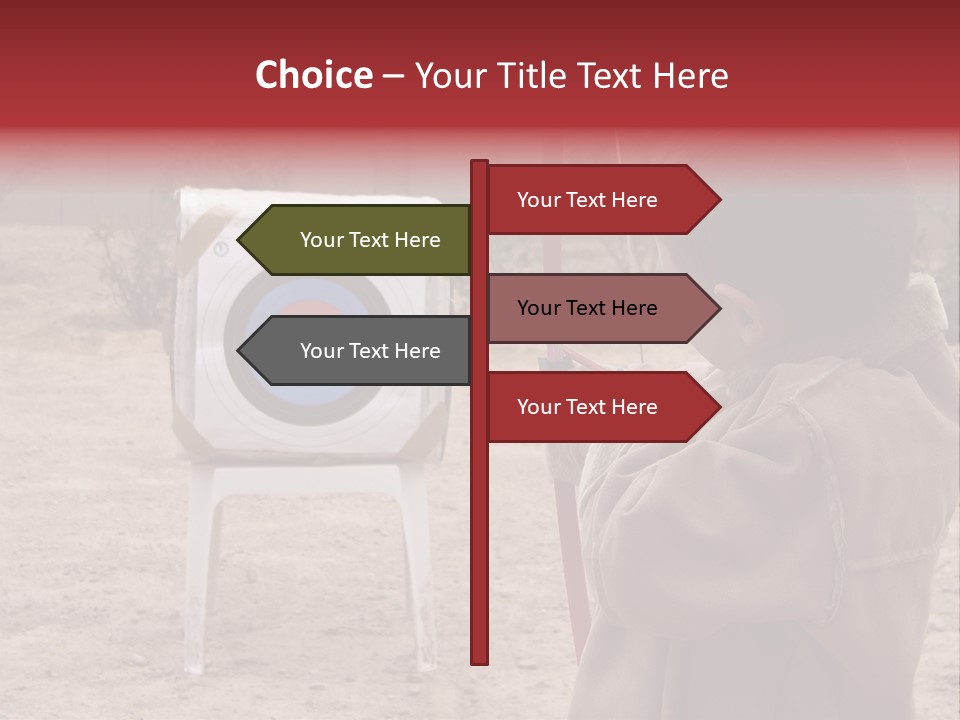 Boy Shooting Arrow At Target PowerPoint Template