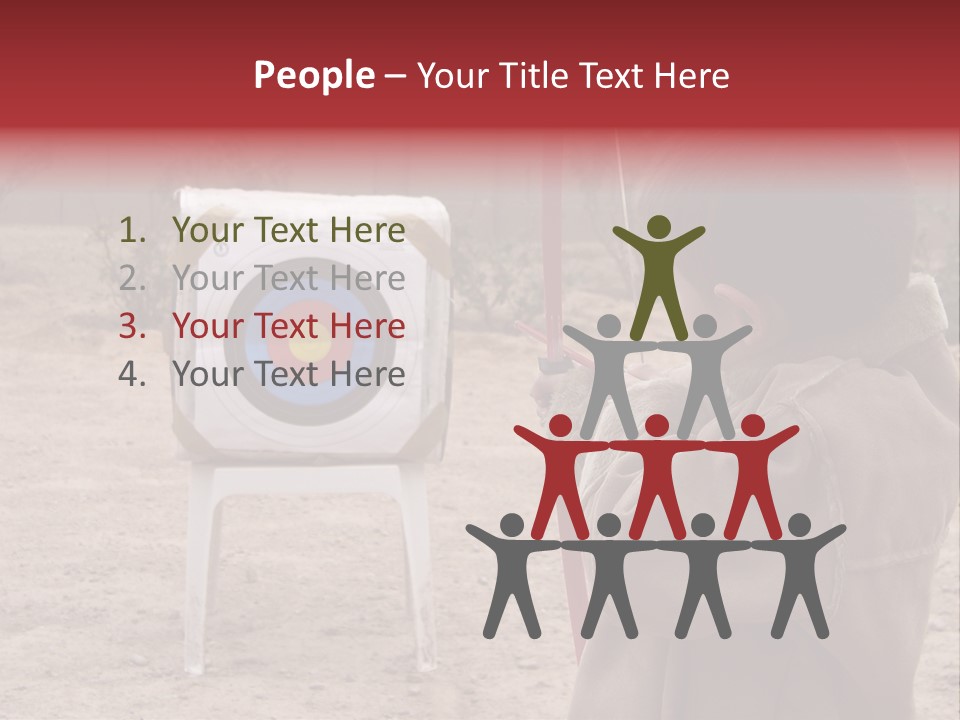Boy Shooting Arrow At Target PowerPoint Template