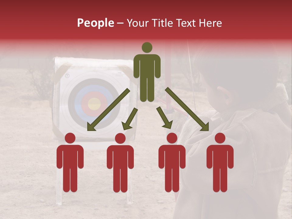 Boy Shooting Arrow At Target PowerPoint Template