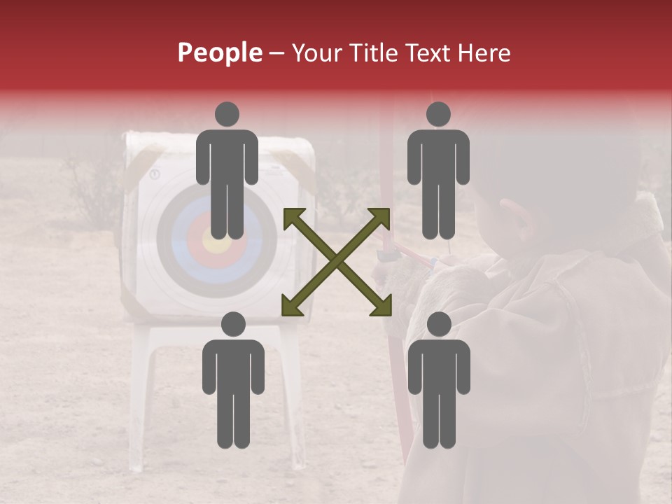 Boy Shooting Arrow At Target PowerPoint Template