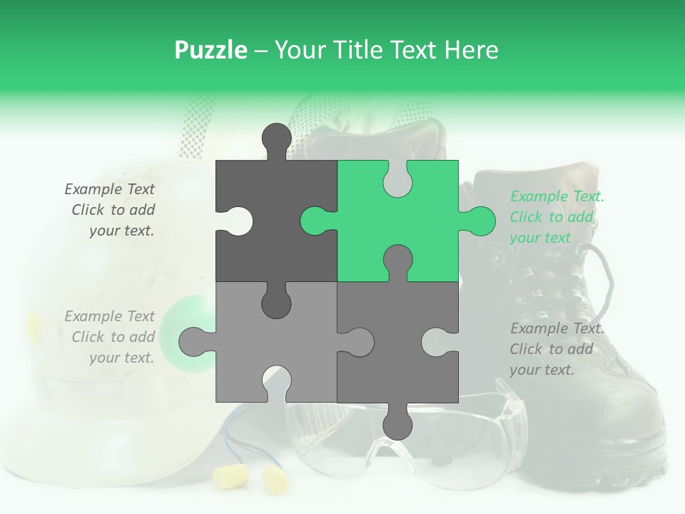 Personal Protection. Personal Safety Equipment Of Field Engineer Used In Heavy Duty Industrial Environment. PowerPoint Template
