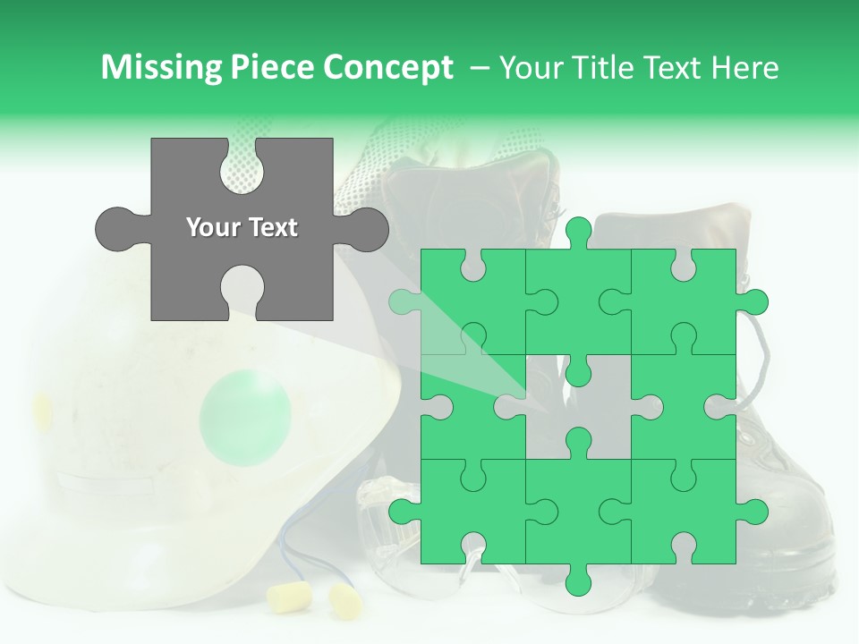 Personal Protection. Personal Safety Equipment Of Field Engineer Used In Heavy Duty Industrial Environment. PowerPoint Template