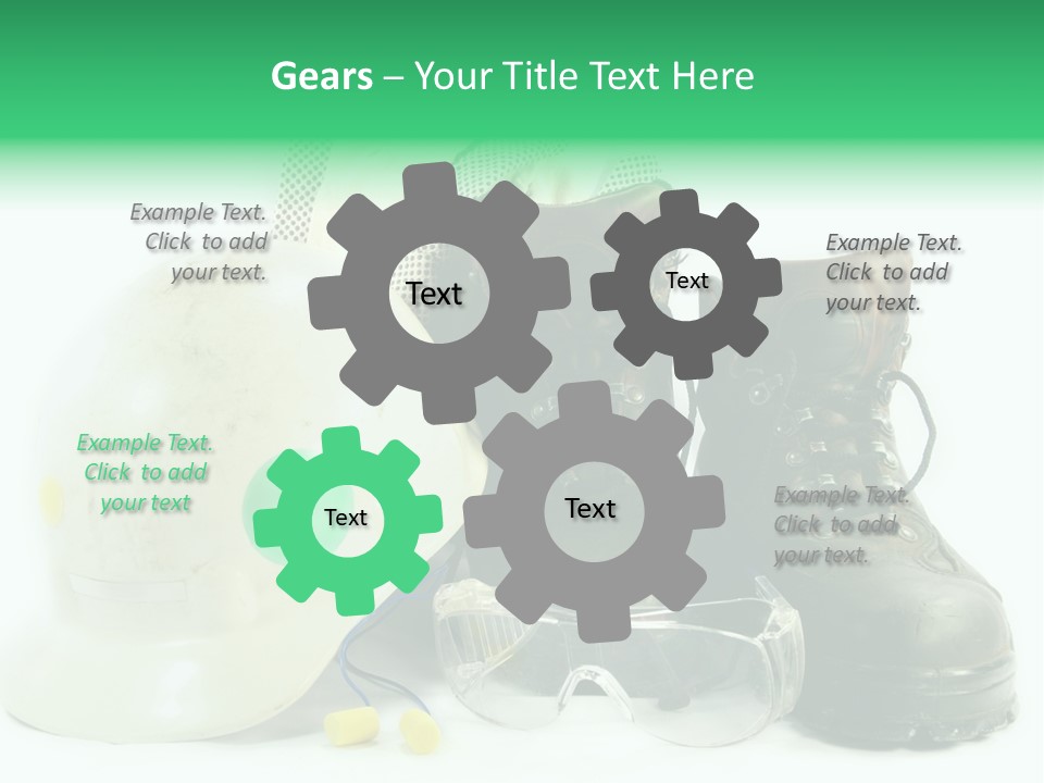 Personal Protection. Personal Safety Equipment Of Field Engineer Used In Heavy Duty Industrial Environment. PowerPoint Template