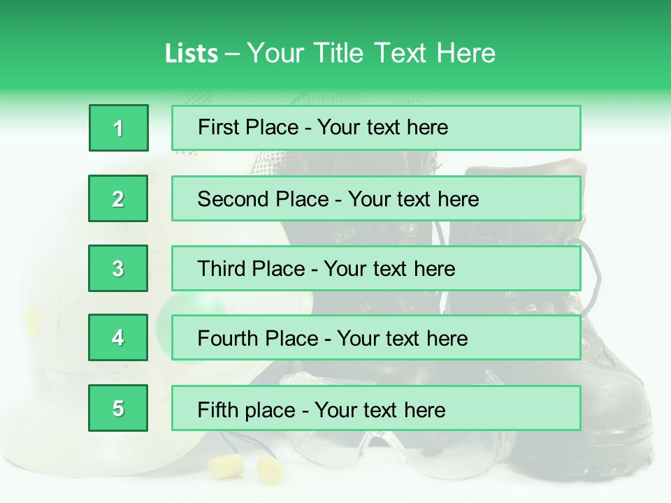 Personal Protection. Personal Safety Equipment Of Field Engineer Used In Heavy Duty Industrial Environment. PowerPoint Template