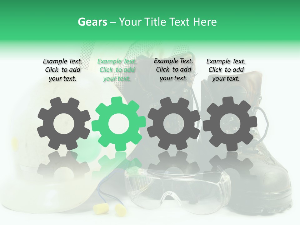 Personal Protection. Personal Safety Equipment Of Field Engineer Used In Heavy Duty Industrial Environment. PowerPoint Template