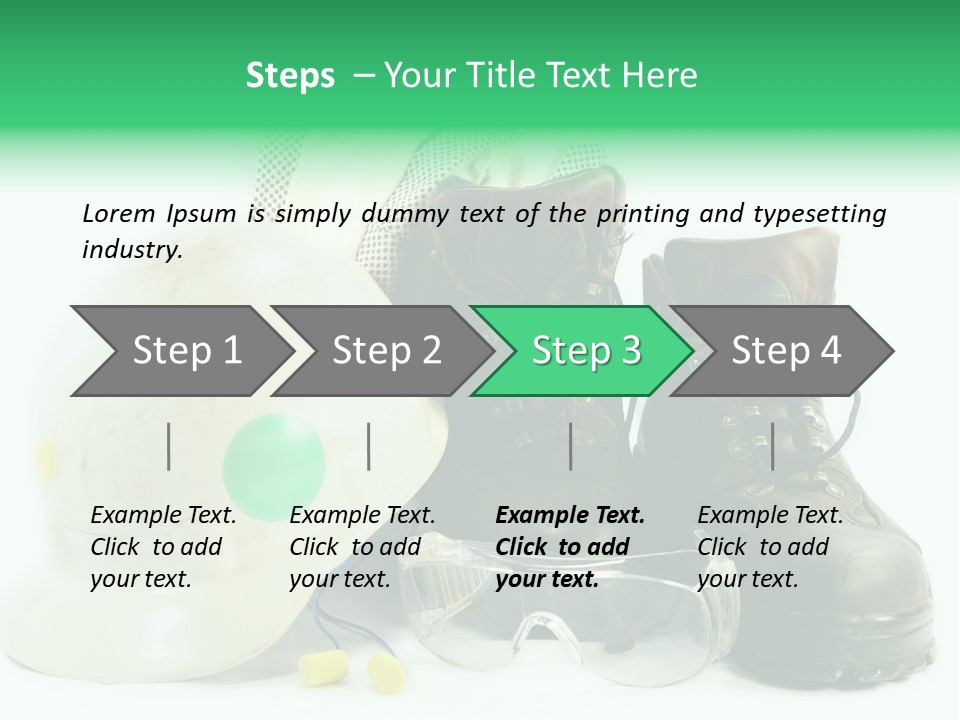 Personal Protection. Personal Safety Equipment Of Field Engineer Used In Heavy Duty Industrial Environment. PowerPoint Template