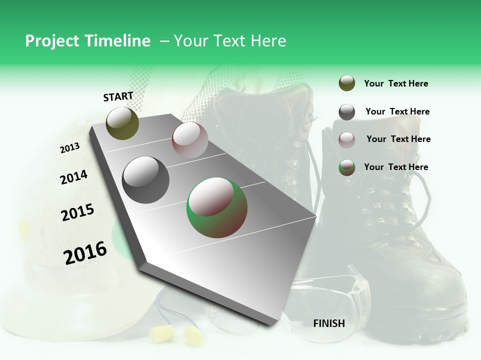 Personal Protection. Personal Safety Equipment Of Field Engineer Used In Heavy Duty Industrial Environment. PowerPoint Template