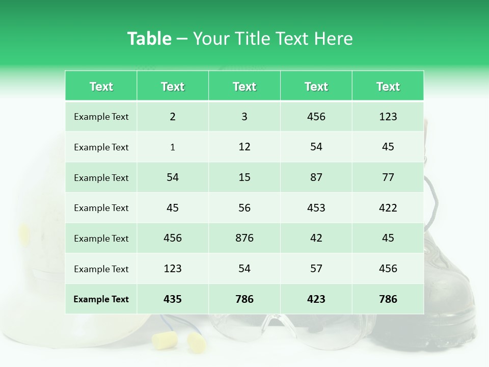 Personal Protection. Personal Safety Equipment Of Field Engineer Used In Heavy Duty Industrial Environment. PowerPoint Template