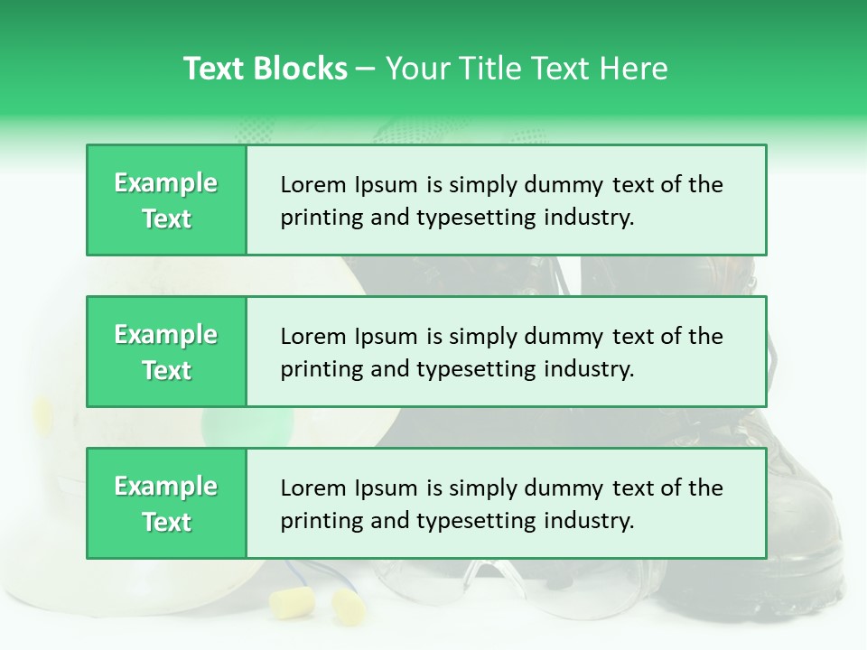 Personal Protection. Personal Safety Equipment Of Field Engineer Used In Heavy Duty Industrial Environment. PowerPoint Template