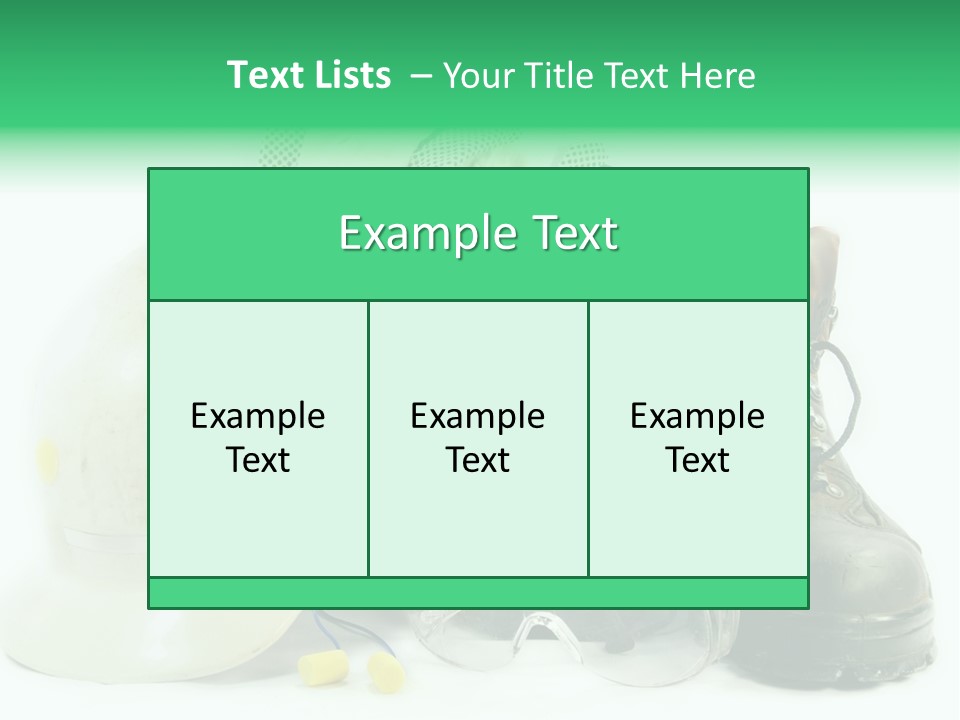 Personal Protection. Personal Safety Equipment Of Field Engineer Used In Heavy Duty Industrial Environment. PowerPoint Template