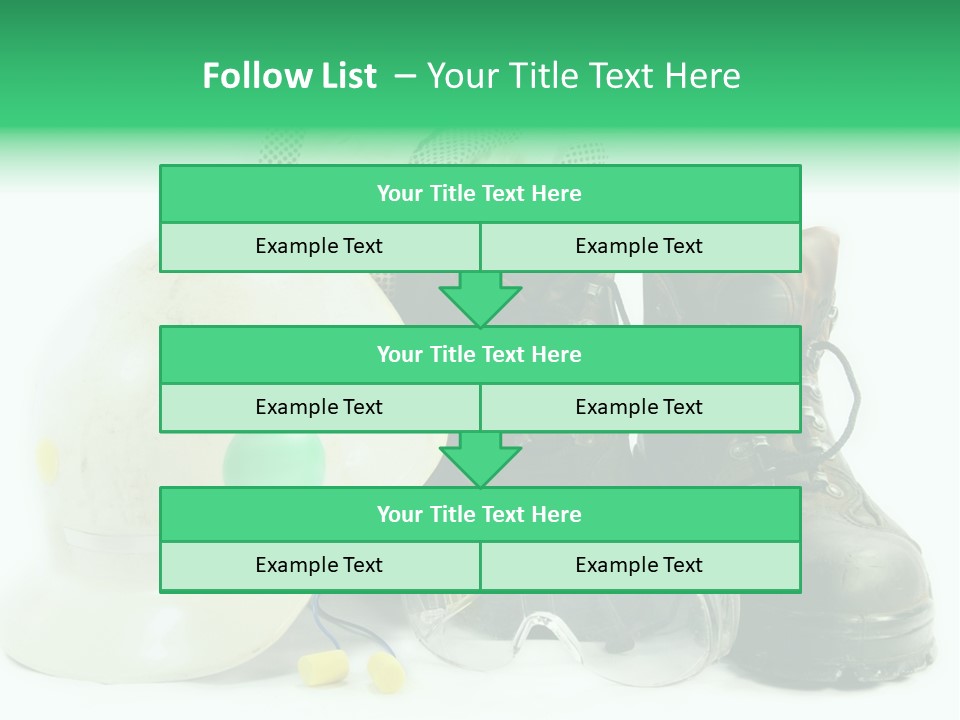 Personal Protection. Personal Safety Equipment Of Field Engineer Used In Heavy Duty Industrial Environment. PowerPoint Template