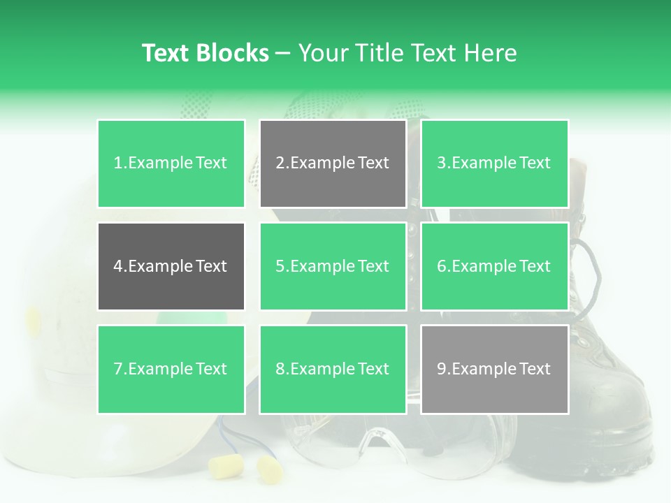 Personal Protection. Personal Safety Equipment Of Field Engineer Used In Heavy Duty Industrial Environment. PowerPoint Template
