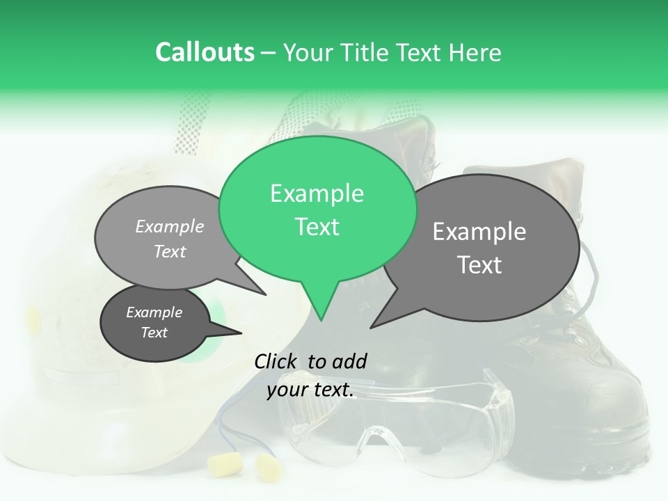 Personal Protection. Personal Safety Equipment Of Field Engineer Used In Heavy Duty Industrial Environment. PowerPoint Template
