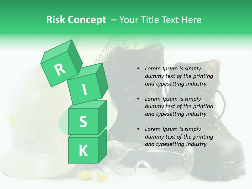 Personal Protection. Personal Safety Equipment Of Field Engineer Used In Heavy Duty Industrial Environment. PowerPoint Template