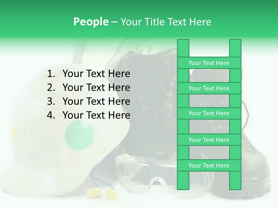 Personal Protection. Personal Safety Equipment Of Field Engineer Used In Heavy Duty Industrial Environment. PowerPoint Template